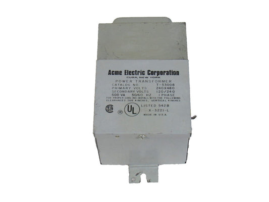 Acme Transformer T-53008 500Va 1Ph 120/240V Sec 240X480V Pri