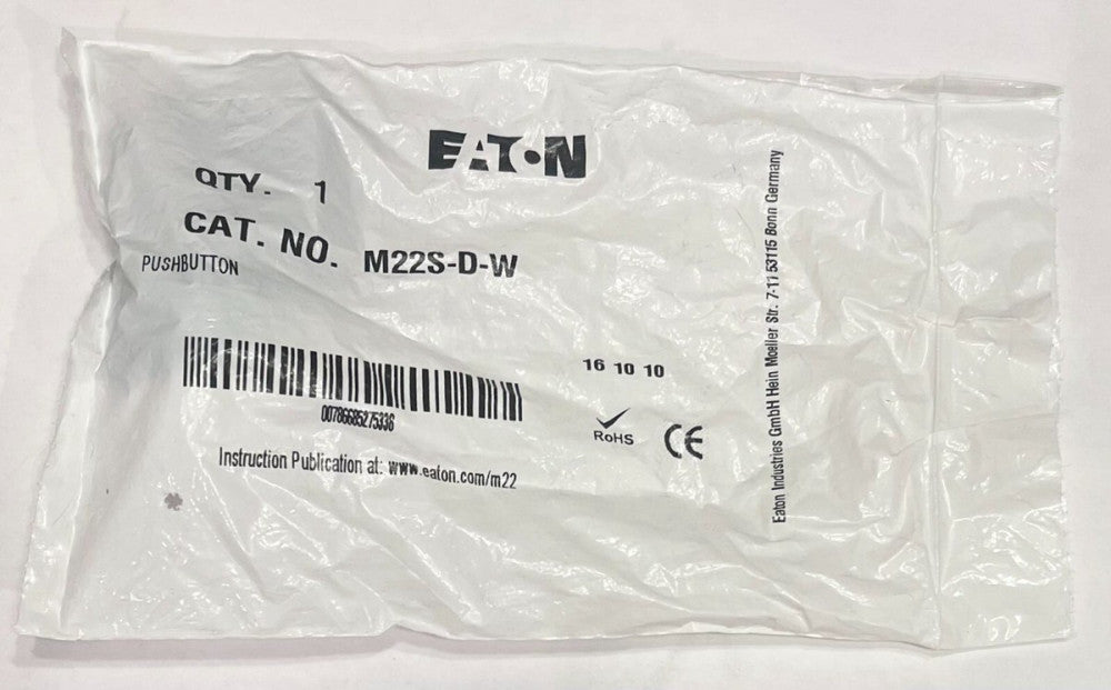 EATON M22S D W White Push Button M22S-D-W