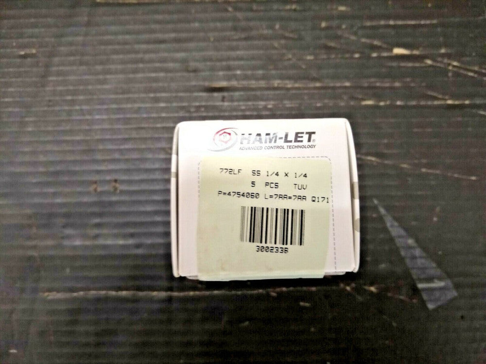 New, Ham-Let, 722LFSS1/4X1/4, SS 1/4 TUBE X 1/4 TUBE X 1/4 NPT TEE