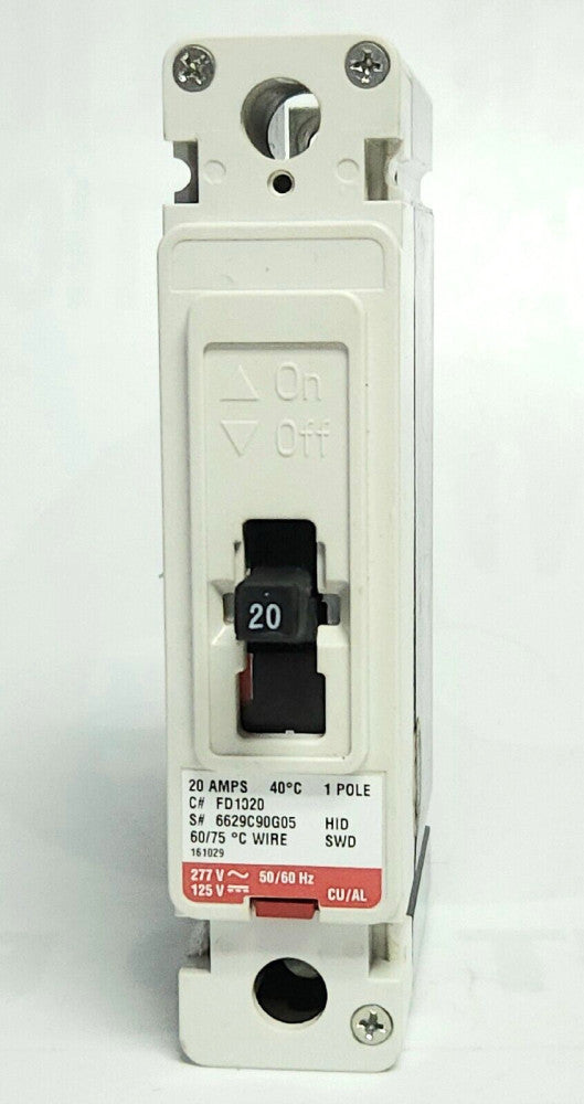 EATON CUTLER HAMMER FD1020 Single Pole 20 AMP Type FD Circuit Breaker