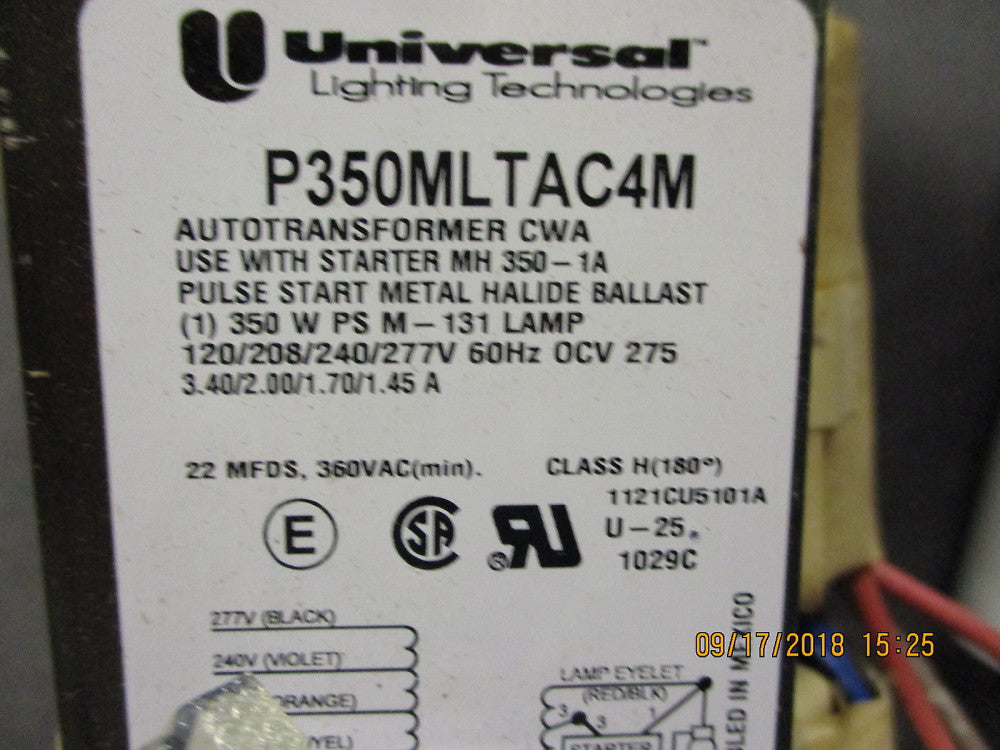 P350MLTAC4M-500K Universal Lighitng 350W PS M131 QUAD 60Hz C&C BRAND NEW!