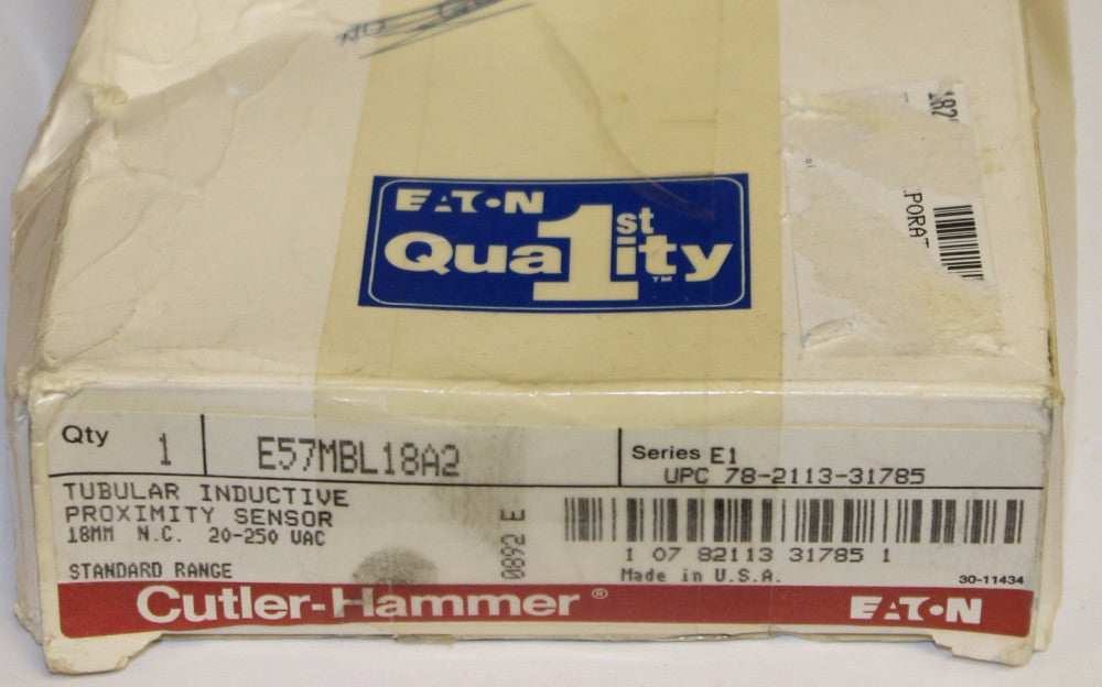 EATON CUTLER HAMMER Tubular Inductive Proximity Sensor E57MBL18A2  
