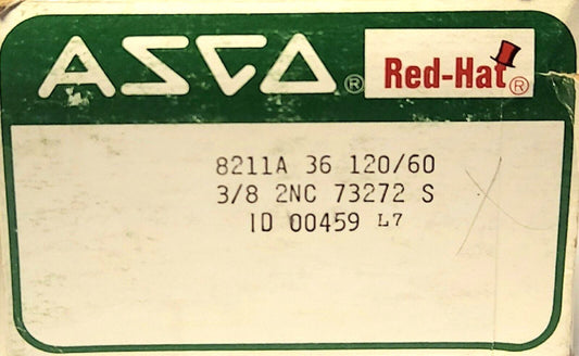 ASCO 8211A36 RED Hat Solenoid Valve 120 VAC 3/8" NPT 5-125 PSI 8211 A36