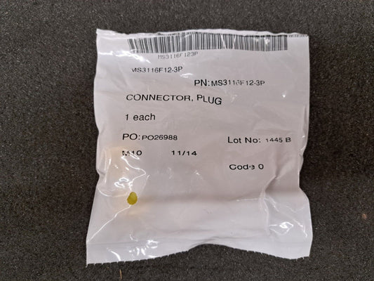 New, Amphenol, MS3116F12-3P, CONN PLUG MALE 3POS SOLDER CUP