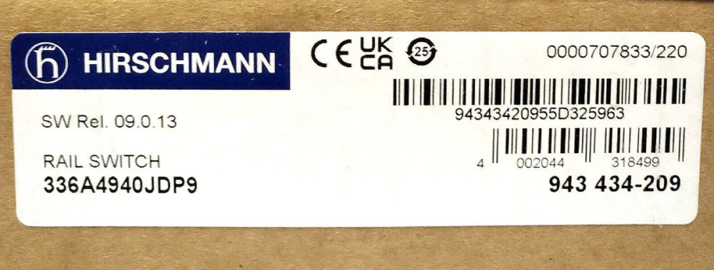 HIRSCHMANN RS20 RS2 0900VVM2TDAPWW 09.0.13 RS2 Rail Switch 336A4940JDP9 943 434