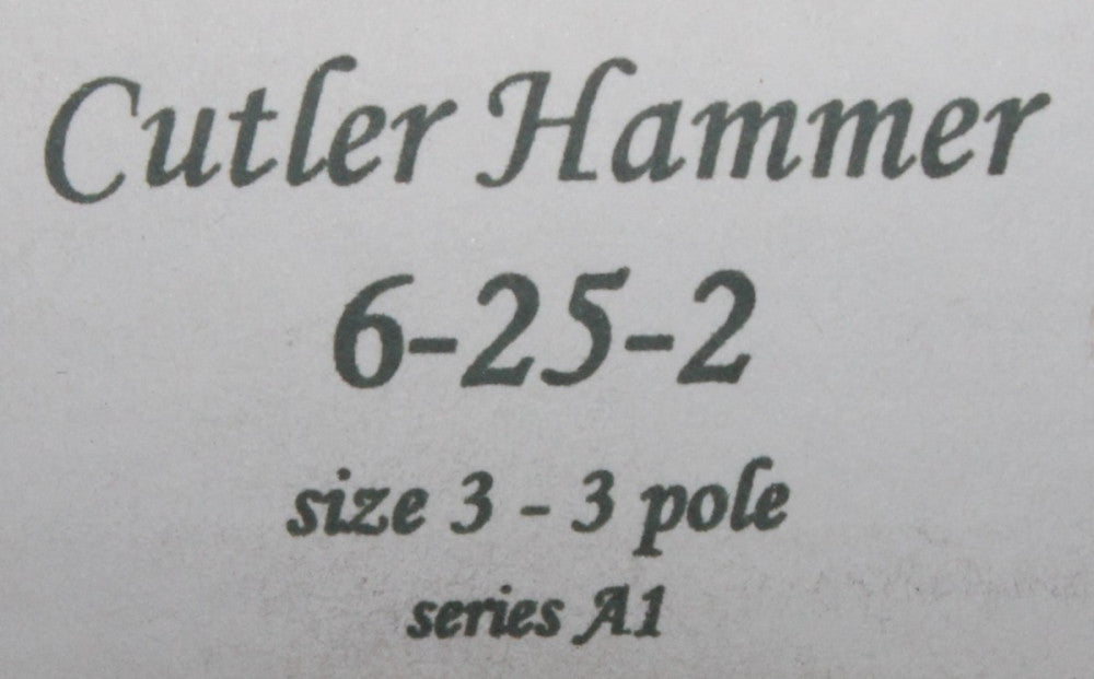 CUTLER HAMMER Non OEM 6-25-2 3 Pole Size 3 Contact Kit 6 25 2