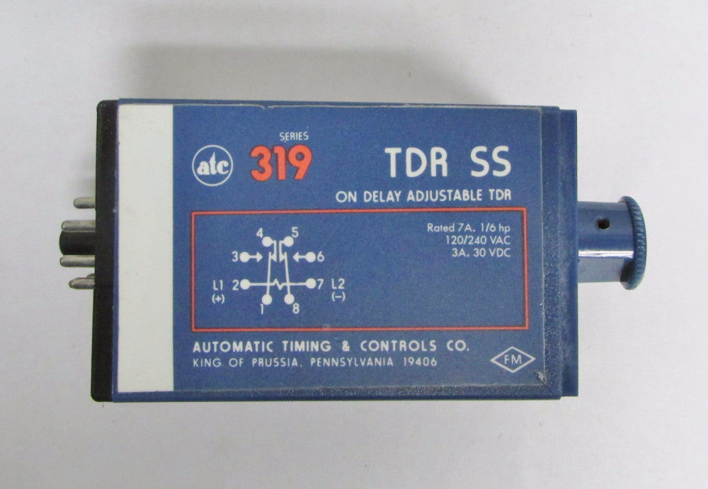 ATC AUTOMATIC TIMING CONTROLS Series 319 TDR SS Timing Relay 0-7 Second M50950