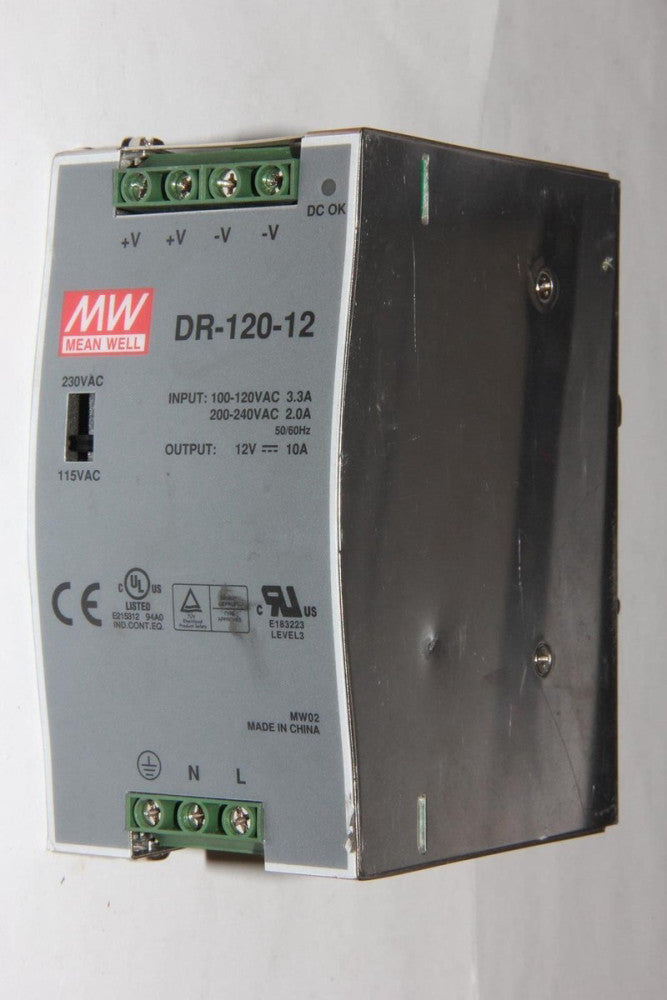 MEAN WELL DR-120-12 DIN Rail Mounted 12V 10A Power Supply