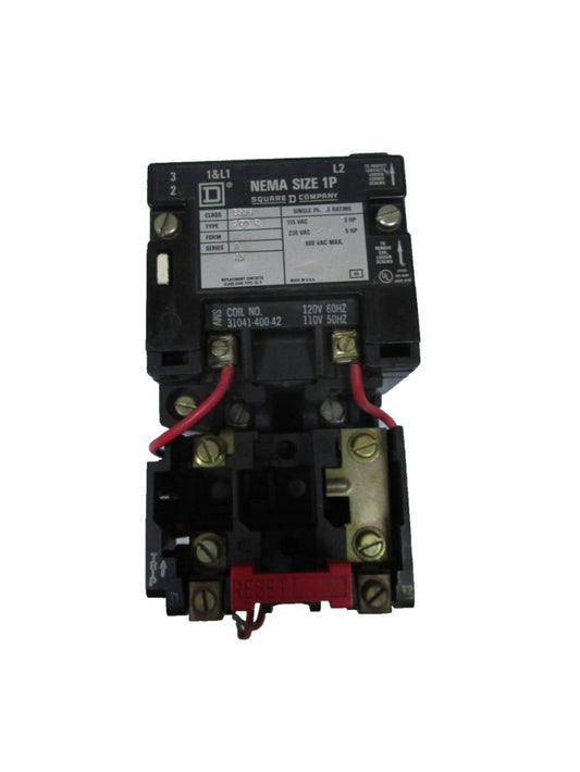 Square D 8536 SC02 Motor Starter SIZE 1P 120V Coil Ser A 8536SC02