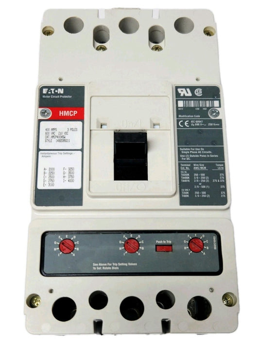 EATON HMCP400X5W 400 AMP Type HMCP Motor Circuit Protector 2000-4000 TRIP NO LUG