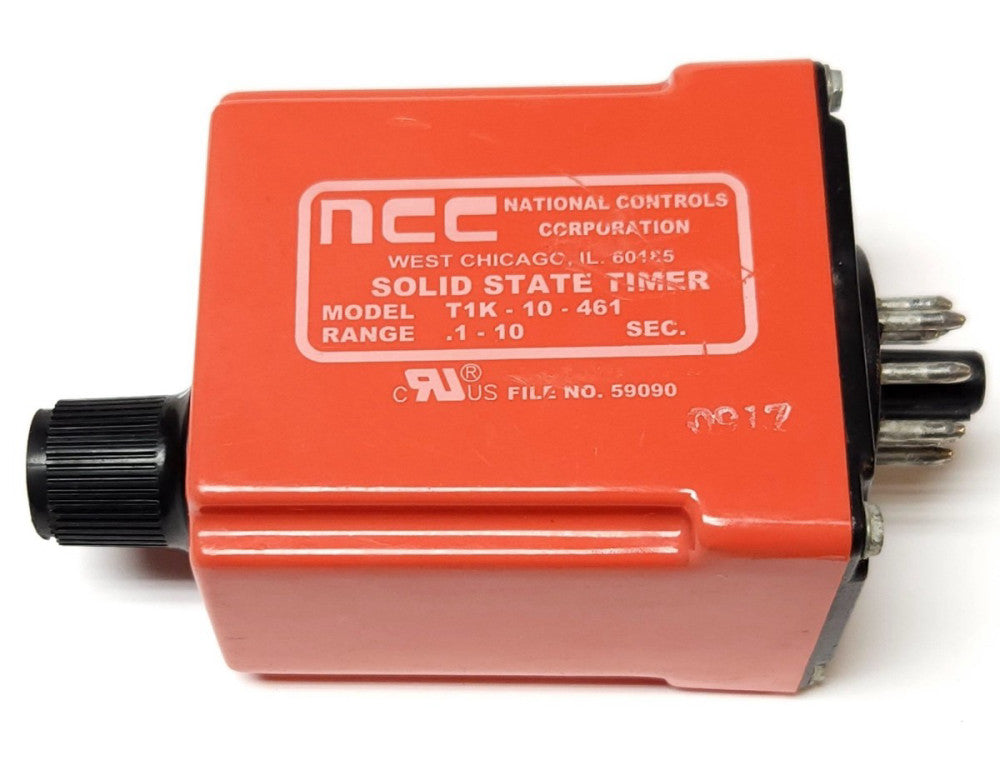 NCC NATIONAL CONTROLS T1K 10 461 Solid State Timer .1-10 Second Timing Relay 120