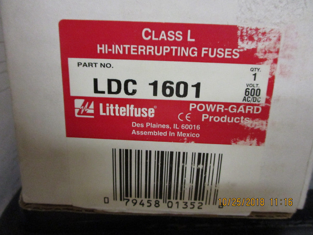 0LDC1601X Littelfuse FUSE CRTRDGE 1.601KA 600VAC/VDC BRAND NEW!