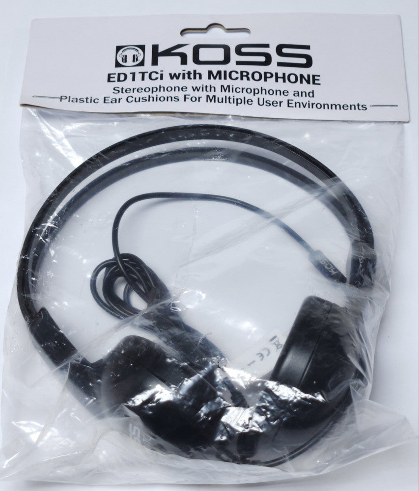 KOSS ED1TCi Sterephone Headphone with Microphone with Microphone Plastic Ear Cus