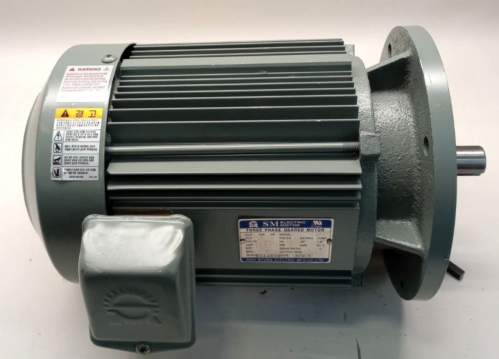 Shin Myung TEI160MC03704ND Electric Motor 5 HP 4 Pole 1730 RPM 3 PH