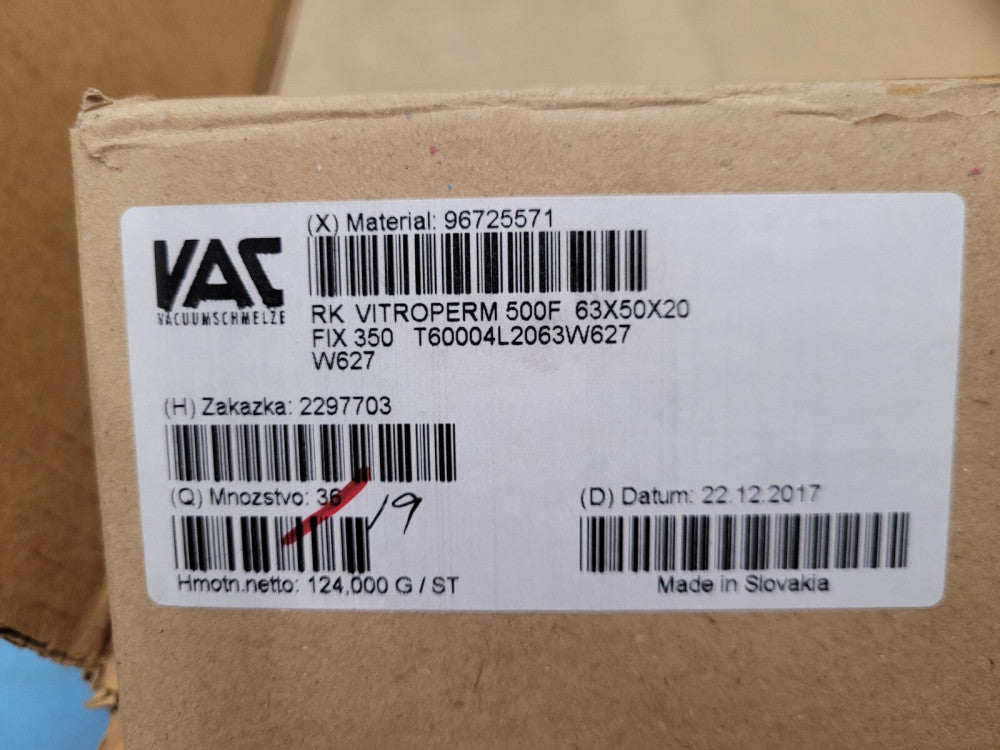 New, Vacuumschmelze, T60004-L2063-W627, Ferrite Toroids/Ferrite Rings, Lot of 5