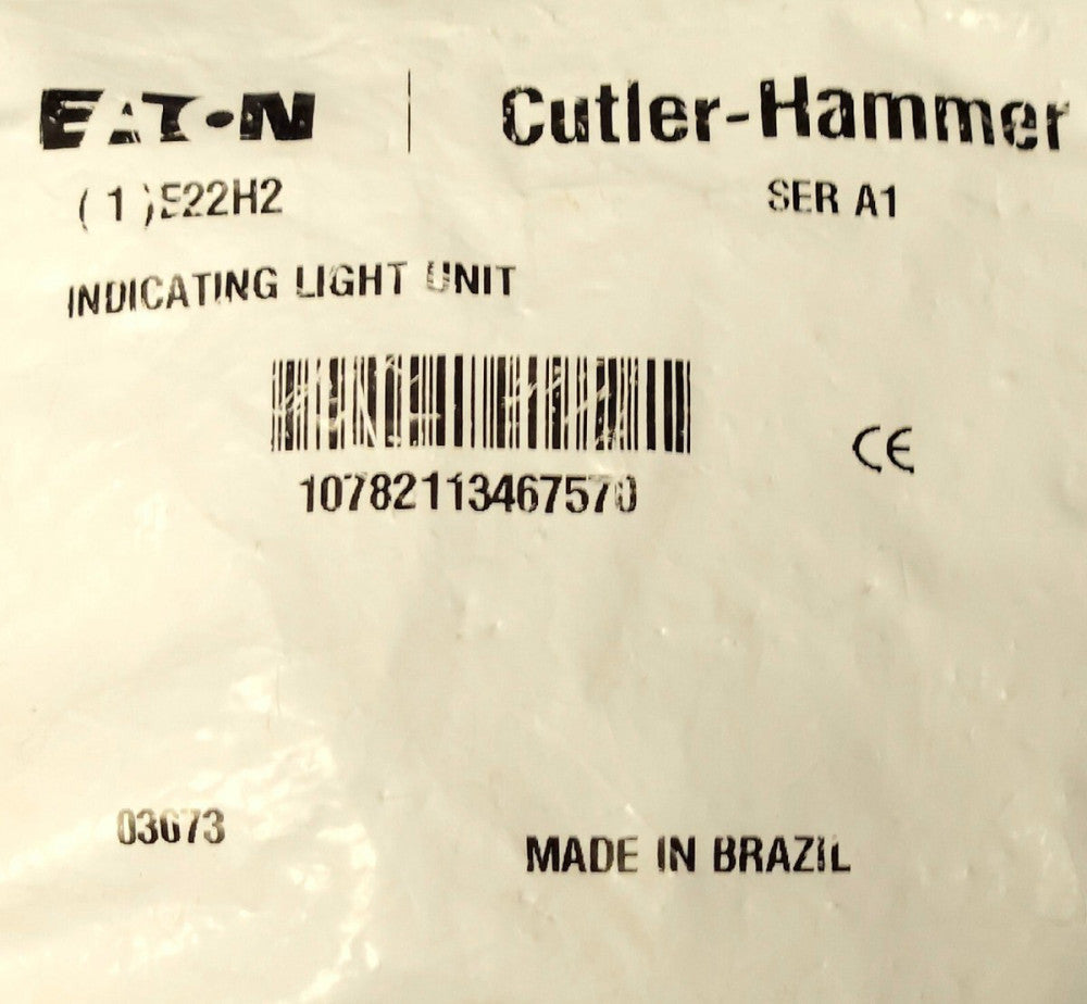EATON CUTLER HAMMER E22H2 Red Indicating Pilot Light 22 mm