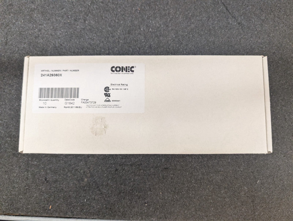 New, Conec, 241A29360X, CONN D-SUB PLUG 9POS SLDR CUP