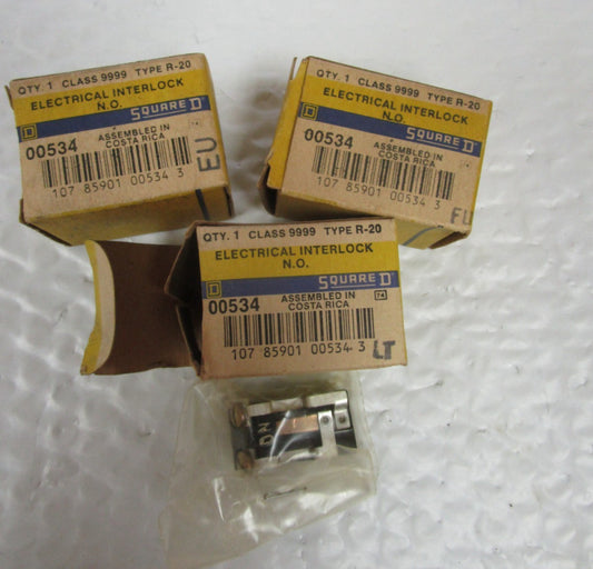 NEW LOT OF 3 SQUARE D 9999-R20 ELECTRICAL INTERLOCK