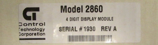 CT CONTROL TECHNOLOGY Model 2860 4 Digit Display Module 