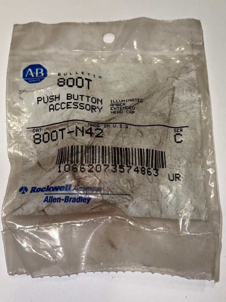 ALLEN BRADLEY 800T N42 Illuminated Amber Extended Head Cap Series C 800T-N42