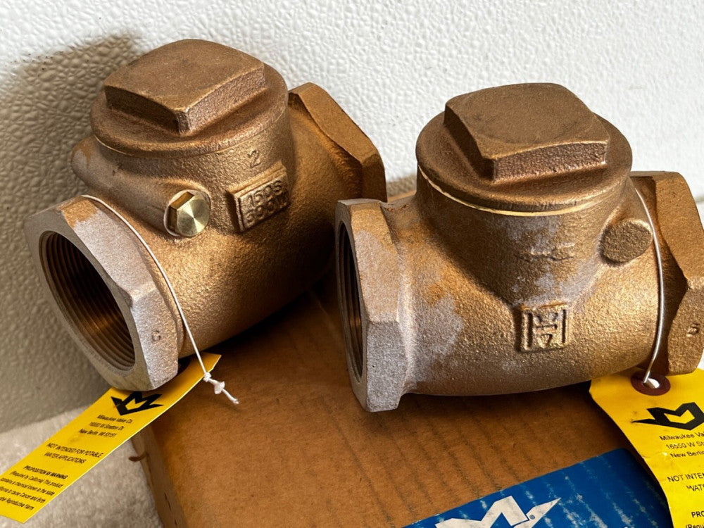 (Qty 2) Milwaukee Valve Swing Check Valve, Horizontal, 510T-200, 2 in