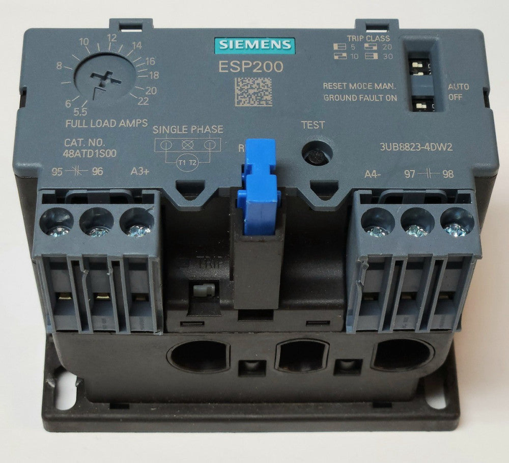 SIEMENS 48ATD1S00 ESP200 Overload Relay 5.5-22 AMP 3UB8823 4DW2