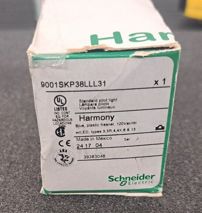 New, Schneider Electric, 9001SKP38LLL31, PILOT LIGHT 120V 30MM TYPE SK+OP