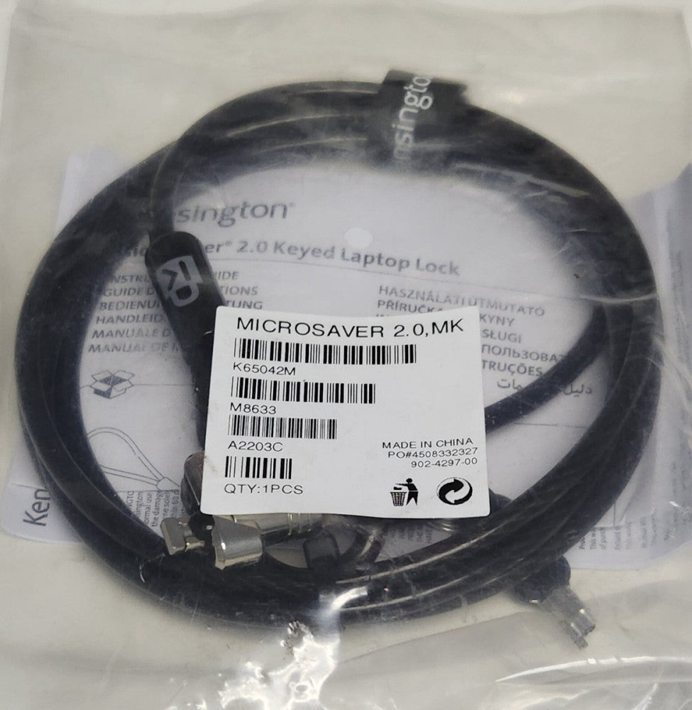 KENSINGTON MICROSAVER 2.0 MK Keyed Laptop K65042M M8633 A2003C