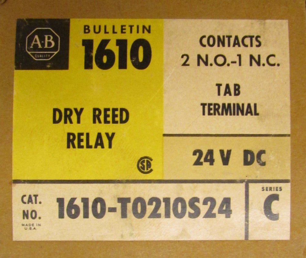 ALLEN BRADLEY 1610 T0210S24 Dry Reed Relay Module 24 VDC TAB Terminal