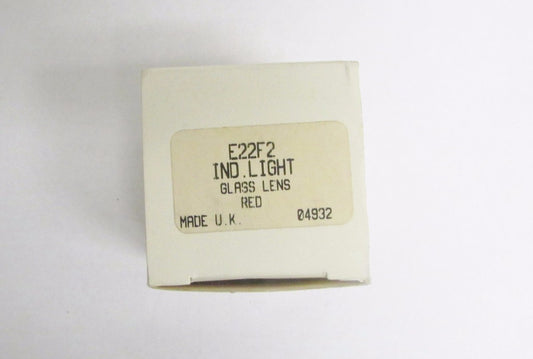 EATON CUTLER HAMMER Red Glass Lens Indicating Pilot Light E22F2 