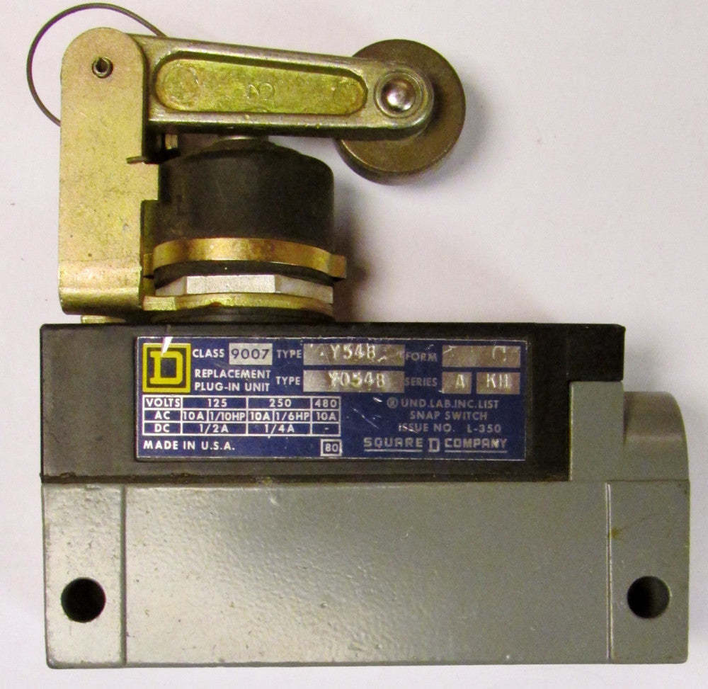 SQUARE D 9007 Y54B C Roller Action Form C 9007Y54B Limit Switch