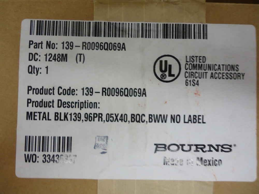 139-R0096Q069A BOURNS VERSABLOCK ROTATING TERMINAL BLOCK (139 SERIES) BRAND NEW!