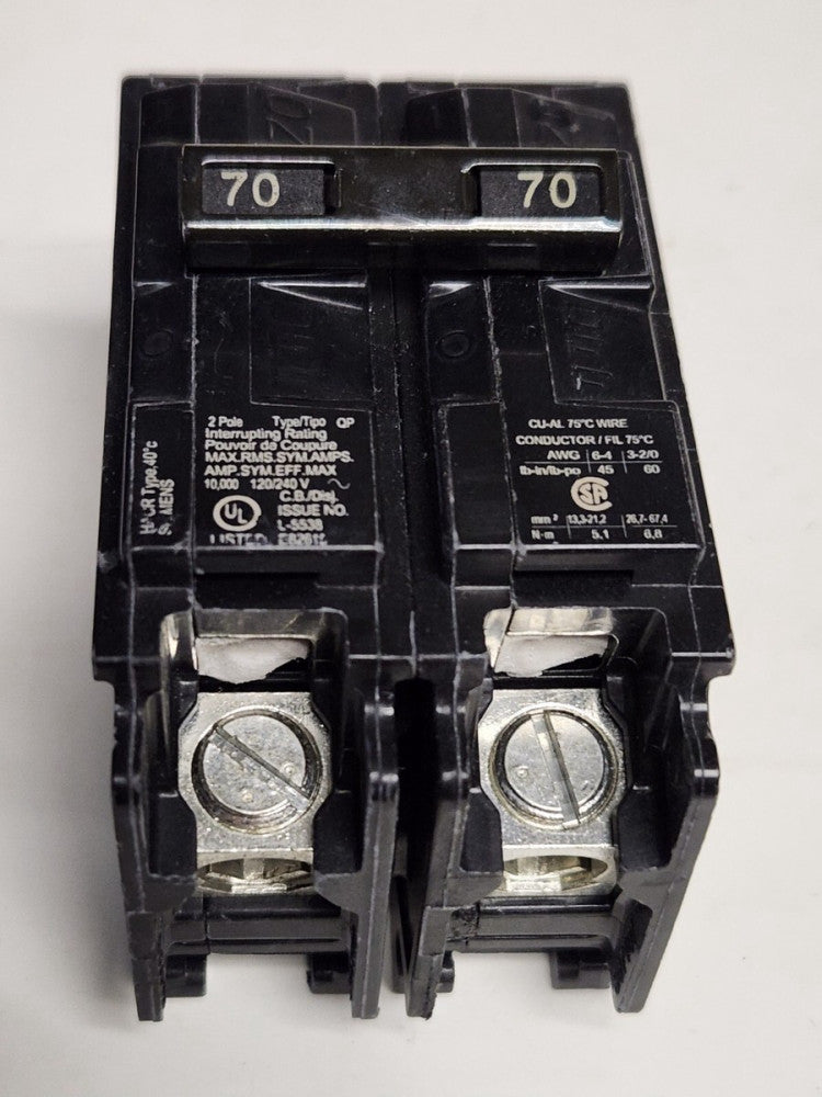 SIEMENS Q270 2 Pole 70 AMP Type QP Plug IN Circuit Breaker 120 240 VAC
