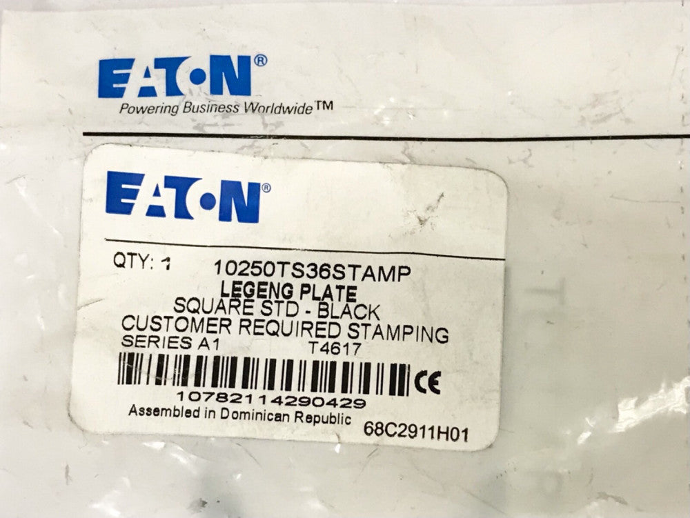 EATON CUTLER HAMMER 10250TS36STAMP 10250TS36B TEST RESET 33mm Pushbutton Legend
