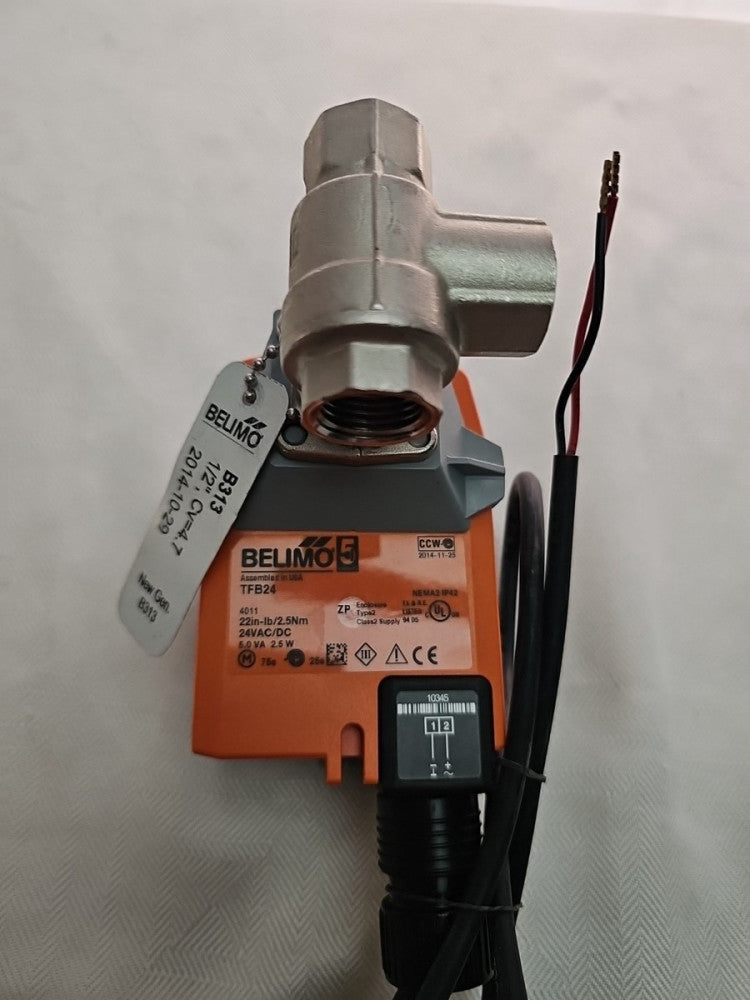 Belimo TFB24 B313 Actuator 24VAC/DC 22in-lb/2.5Nm 1/2" Three Way Open Box NOS
