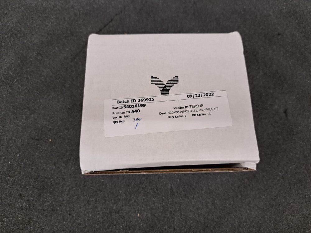 New, Parker, 54016199, ULTRA HIGH PURITY LOW FLOW, LOW PRESSURE DIAPHRAGM VALVE