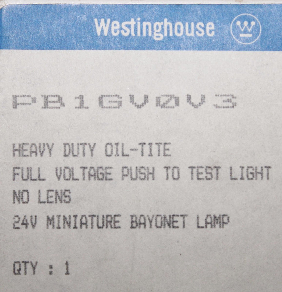 WESTINGHOUSE 24V Heavy Duty Pilot Light No Lens PB1GV0V3