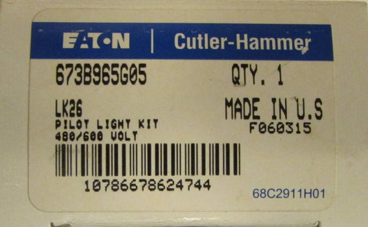 EATON CUTLER HAMMER LK26 RED B10 480 600 Volt Pilot Light Kit 673B965G05