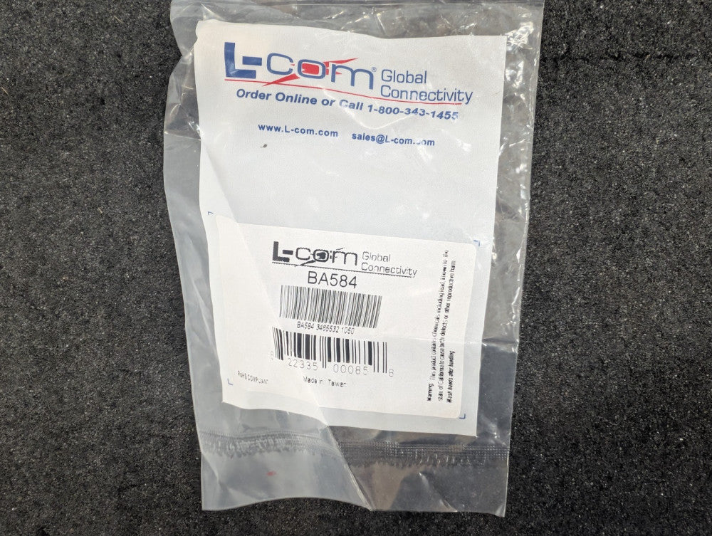 New, L-Com, BA584, RF ADAPTER SMA-N FEMALE-FEMALE