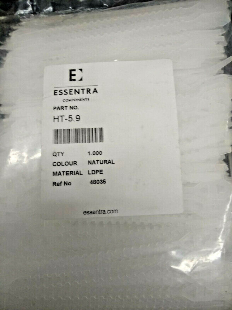 New, Essentra Components, HT-5.9, Cable Ties, Tie Wrap Polyethylene Natural 36mm
