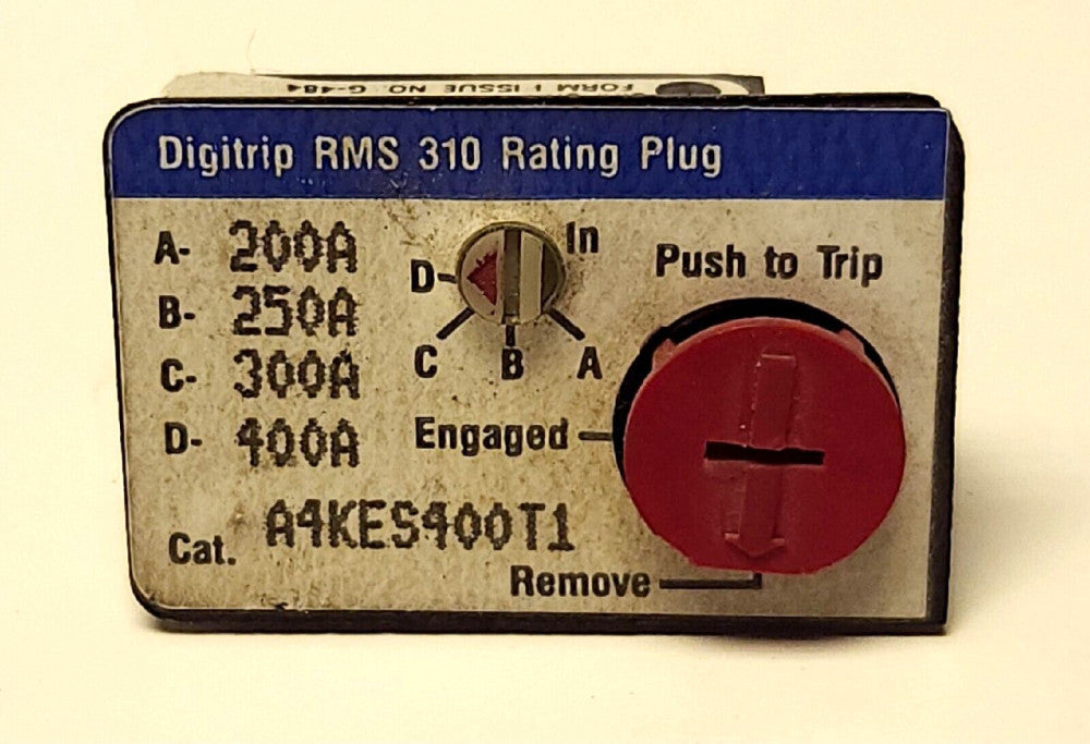 EATON A4ES400T1 K Frame 200-400 AMP Adjustable Rating Plug 6612C40G22