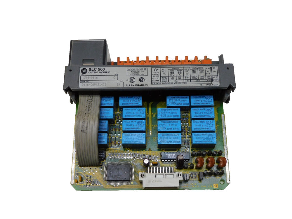 Allen Bradley 1746-0W16 Ser C SLC 500 Output Module MISSING COVER BROKEN CLIPS
