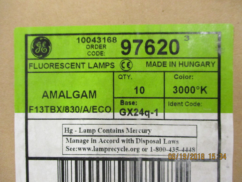 97620 GE Lighting 13 Watt - 4 Pin GX24q-1 Base - 3000K CFL BRAND NEW! LOT OF 10