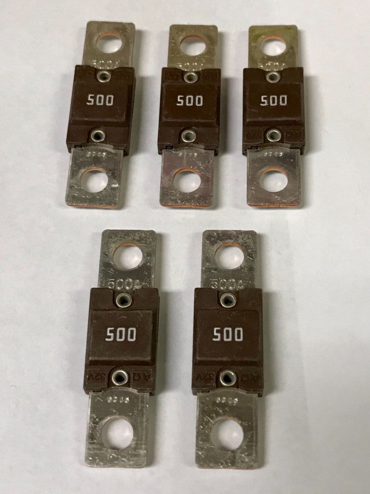 LOT OF (5) EATON BUSSMANN AMG-500A 32 V 500 AMP Bolt In Fuse 46291 6016