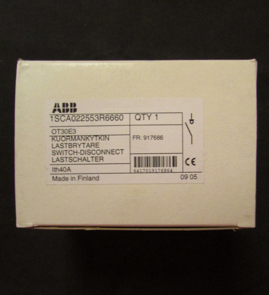 ABB OT30E3 3 Pole 30 Amp Disconnect Switch 1SCA022553R6660