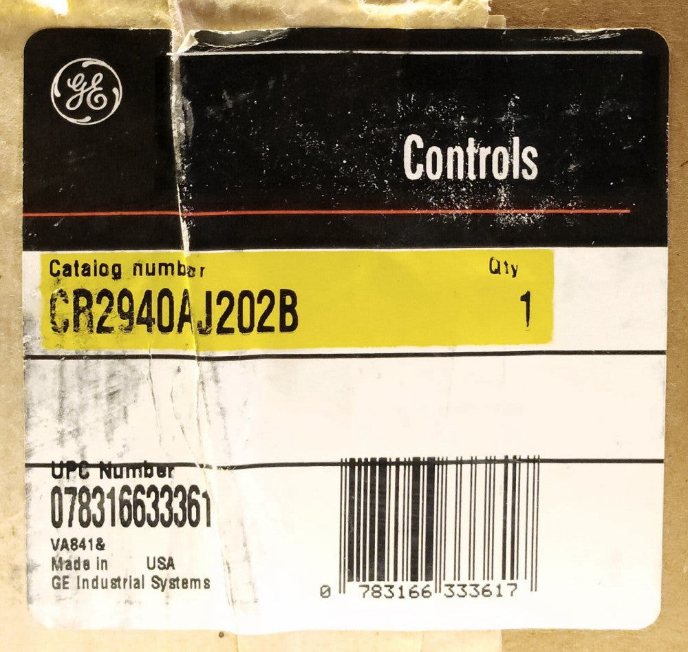 GENERAL ELECTRIC CR2940AJ202B Heavy Duty 600 VAC Manual Motor Starter Switch