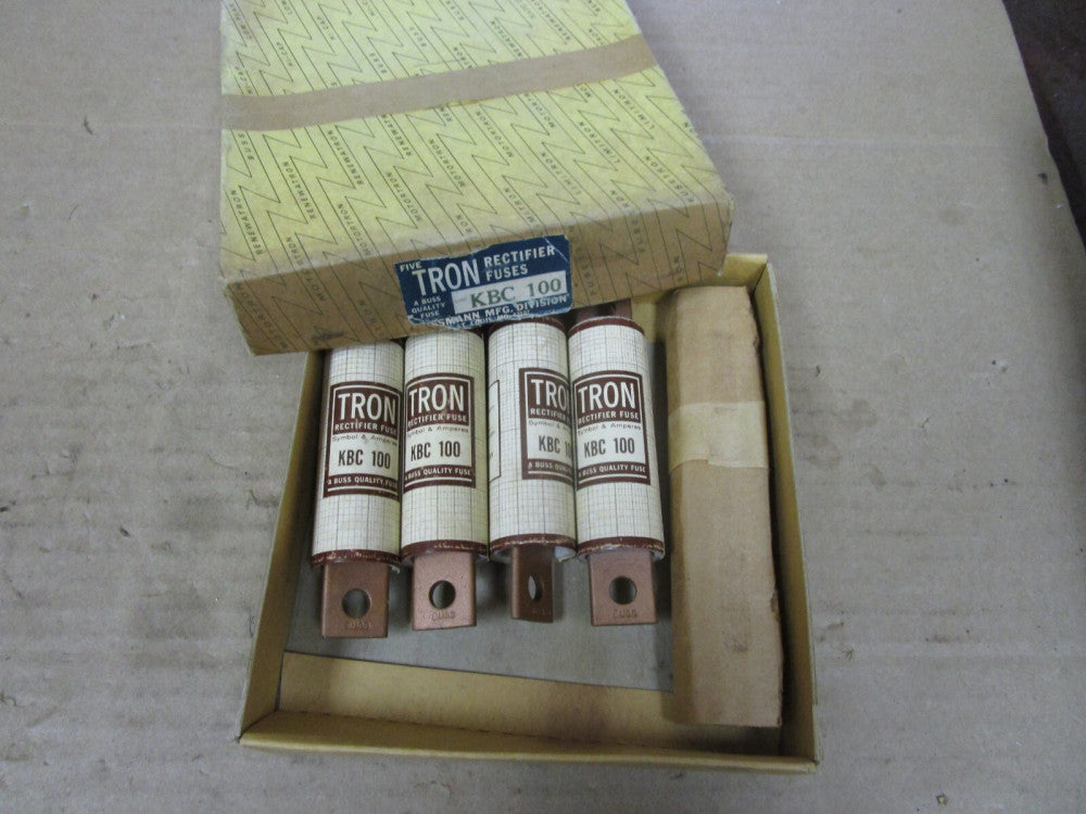 NEW LOT OF 4 BUSSMANN FIVE TRON RECTIFER FUSE KBC 100 100A AMP 600Vac