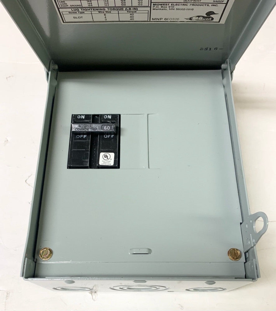 MIDWEST U065NA 60 AMP 240 VAC Nema 3R Molded Case Switch Rainproof Disconnect