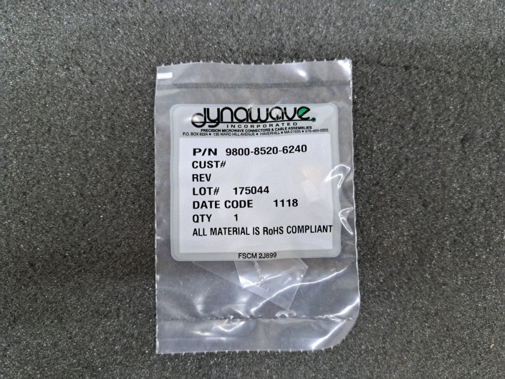 New, Dynawave, 9800-8520-6240, SMA Straight Plug DC-26.5GHZ Semi-Rigid, Lot of 6