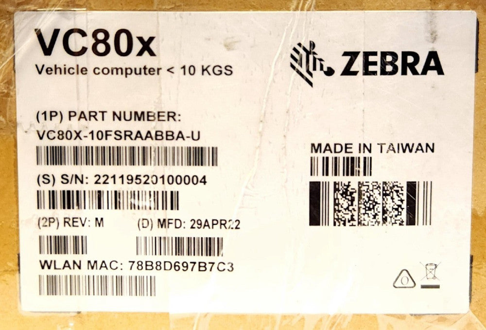 ZEBRA VC90X 10FSRAABBA U Vehicle Computer 10 KGS